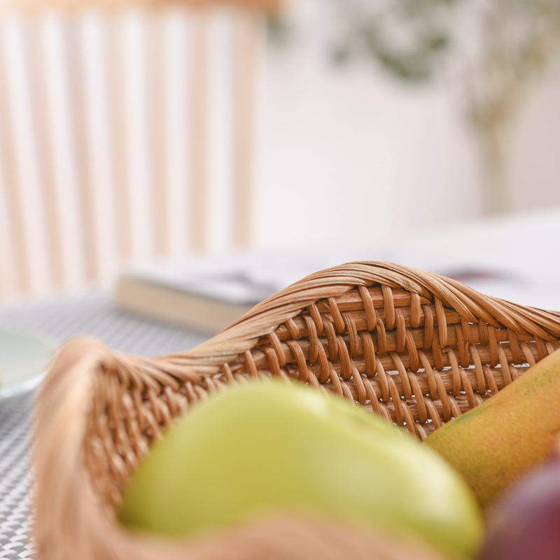 Vietnam cesta de almacenamiento de ratán Marco de pan utensilios de organización de frutas de ratán cesta de almacenamiento tejida merienda Snack al por mayor