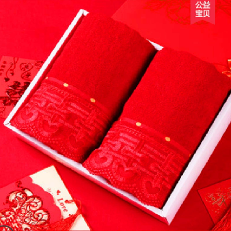 Свадебное полотенце Свадебное чистое Хлопковое полотенце Пара сопровождающих полотенец Красное СВАДЕБНОЕ ПОЛОТЕНЦЕ Красный подарок Свадебные принадлежности