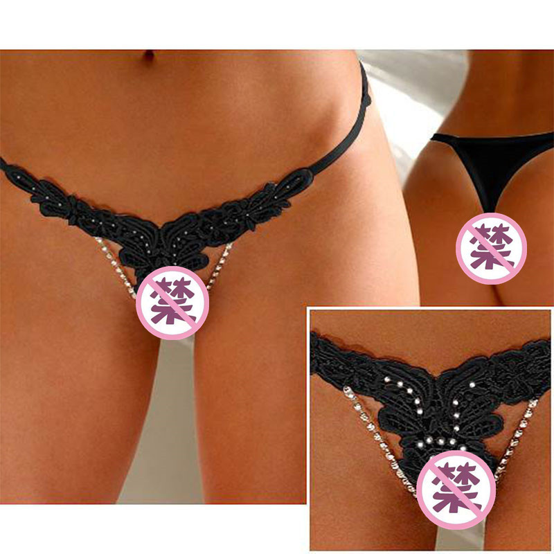 Europa y América del comercio exterior lencería sexy adultos suministros expuestos PP rhinestone sexy Tanga AliExpress entrega de una sola pieza