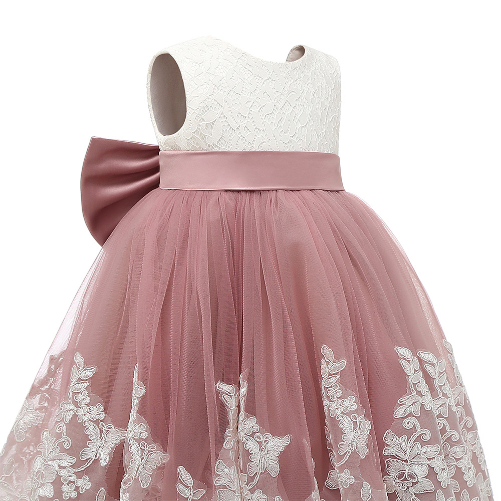 Verano nuevo comercio exterior europeo y americano vestido de boda de los niños sin mangas encaje de cumpleaños de los niños rendimiento anfitrión falda mullida