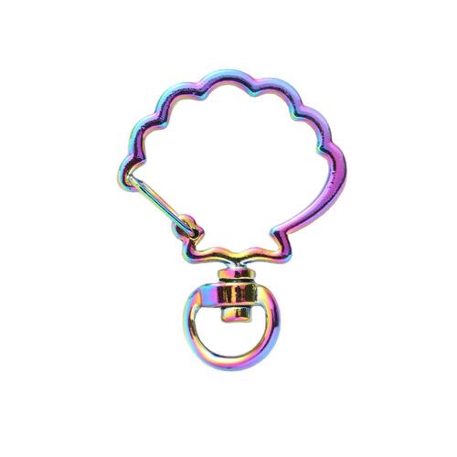 Metal dog buckle, colorful diy jewelry accessories, seven-color acrylic pendant, rainbow-colored laser keychain