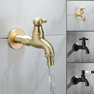 American Black Mop Pool Faucet Single Cold Quick Open Faucet All Copper Body Mop Pool Fog Faucet Extension
