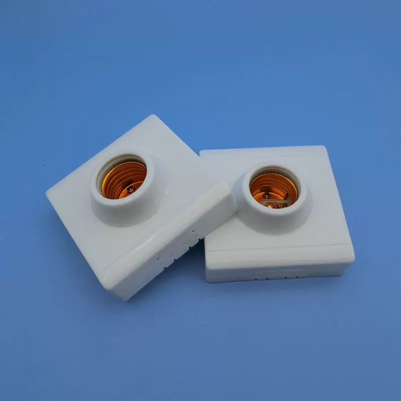 厂家明装方型灯座86型陶瓷明装底板接线半塑灯座陶瓷螺口灯座