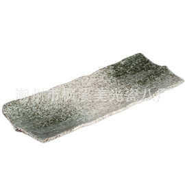 美光烧特色主题料理会所铁板烧创意高温陶瓷餐具、长方展示鱼盘