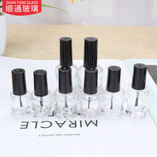 Xuzhou factory crystal white material 5ml10ml15ml square round nail polish bottle glass bottle paint bottle bottled