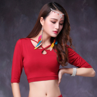 Jinhang Craft Belly Dance Top 2020 New Style Practice Dress Women's Oriental Dance Dress Mid-Sleeve Modal Clothing