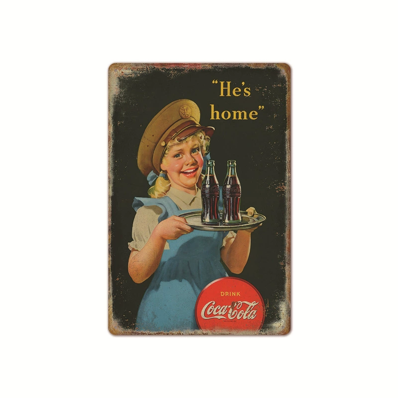 Безрамный ретро постер Coca-Cola, винтажное барное настенное искусство, размер 20×30×0.025 см