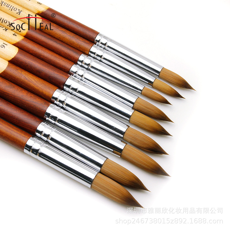 Comercio exterior Venta caliente productos costura de dos colores de madera varilla redonda cabeza tallada pluma de cristal suministro en stock nail art pen ventas directas de la fábrica