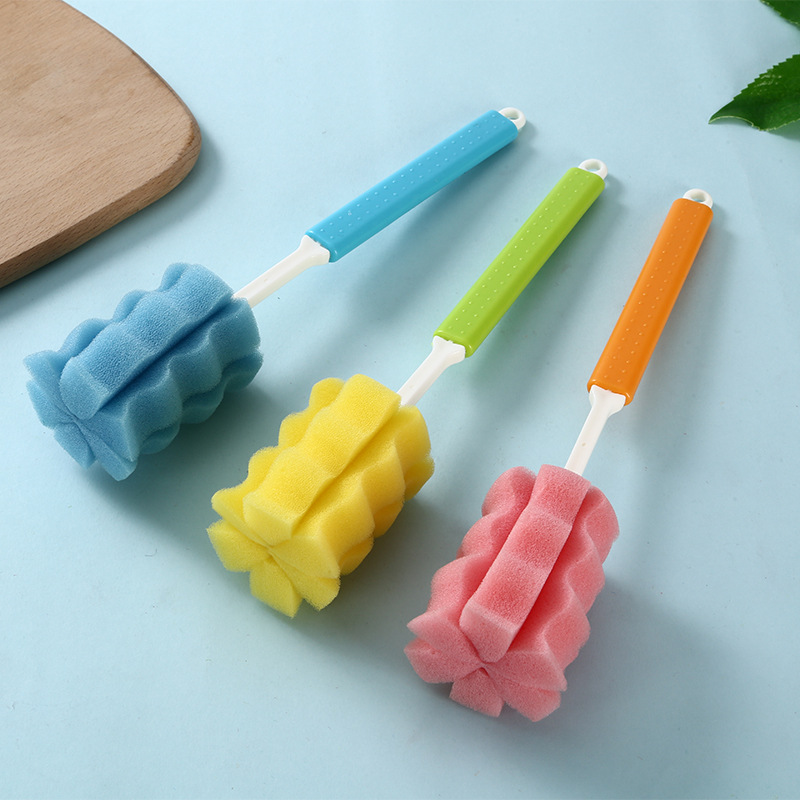 Retractable Sponge Cup Brush Cleaning Sponge Long Handle Cup Brush Bottle Brush Household Cleaning Brush