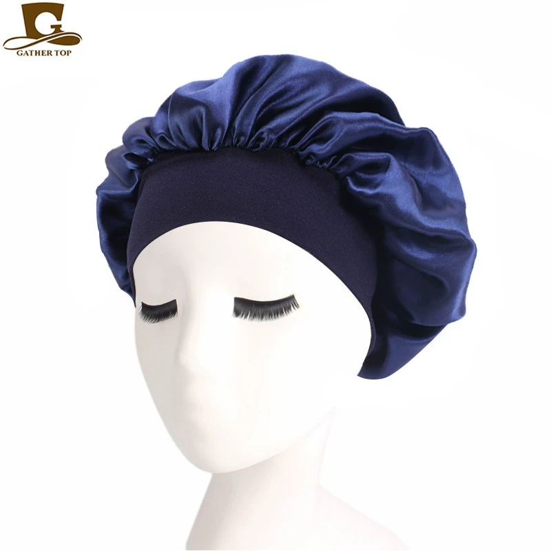 Sleeping Hat TJM-301 — Wide-Edge High-Elastic Ladies Hair Care Cap, Satin-Look, 56–58 cm