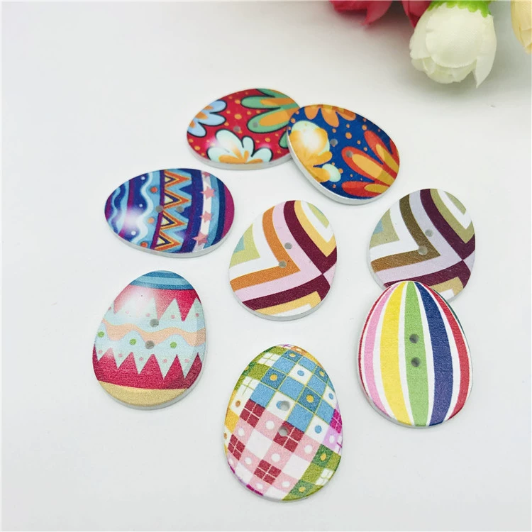 Новые взрывы Рождественская окрашенная щепа Пасхальное Деревянное яйцо овальная щепа праздничные украшения аксессуары