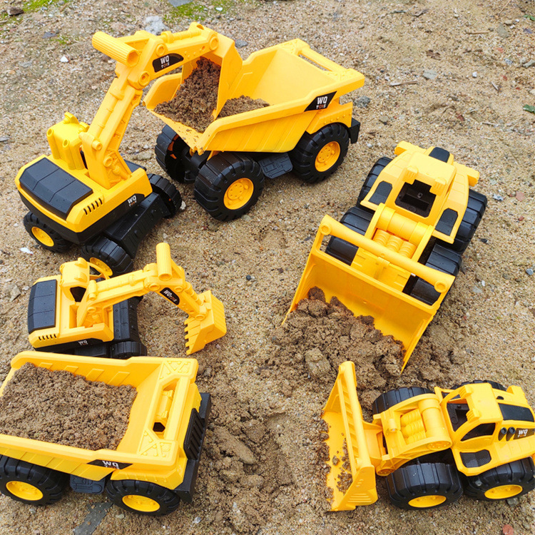 Large engineering vehicle set simulation fall-resistant digging machine sliding children's boys beach toy car stall hot sale