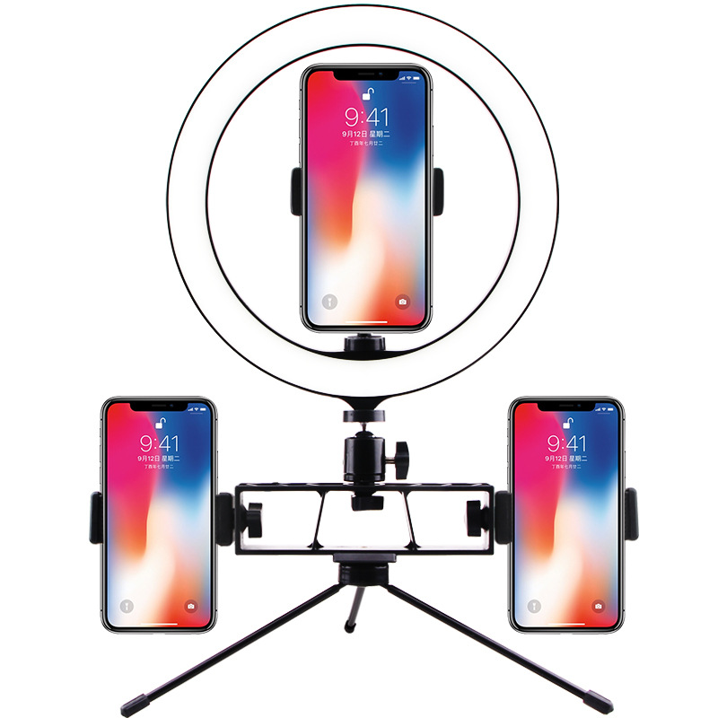Soporte de teléfono móvil Luz de relleno escritorio en vivo trípode ancla belleza auto-Fotografía LED anillo iluminación fotografía luz