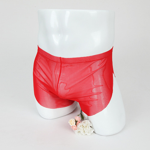 Cross-border foreign trade men's boxer briefs sexy thin mesh sweatpants home Arrow shorts wholesale