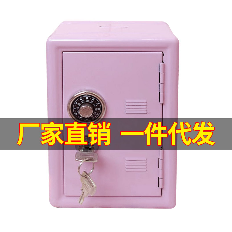 Fabricante en stock de una sola pieza de entrega mini metal seguro creativo alcancía clave decoración segura