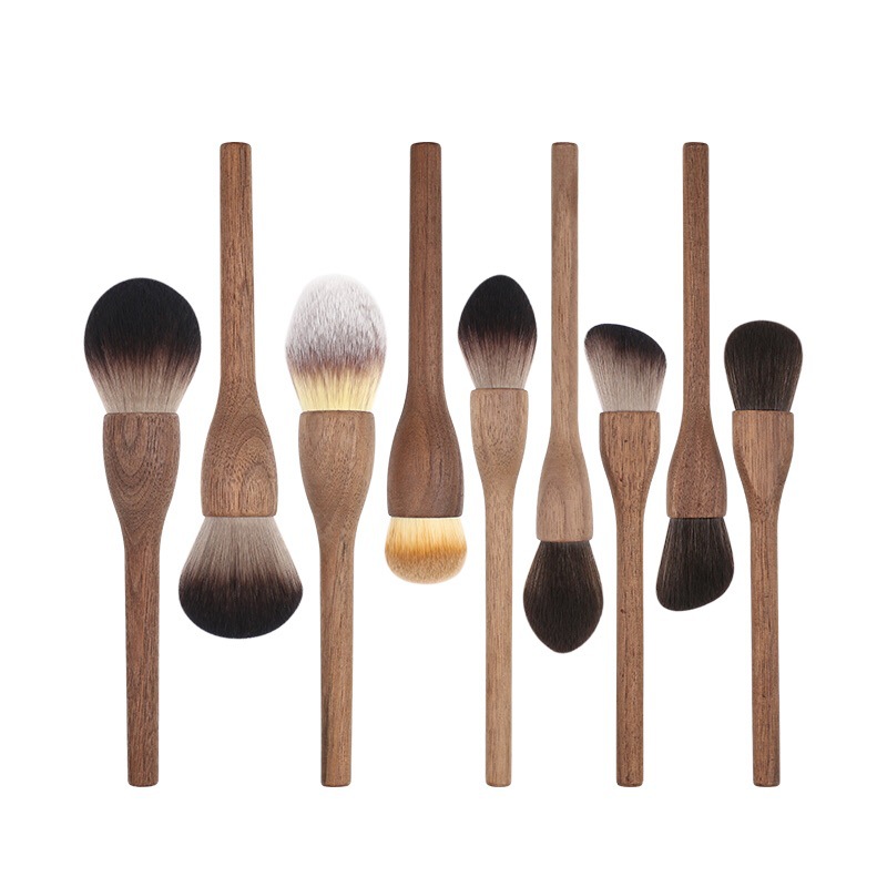 Solid Walnut Large Retro Loose Powder Brush Honey Powder Brush Powder Brush Highlight Brush Blush Brush Contour Brush