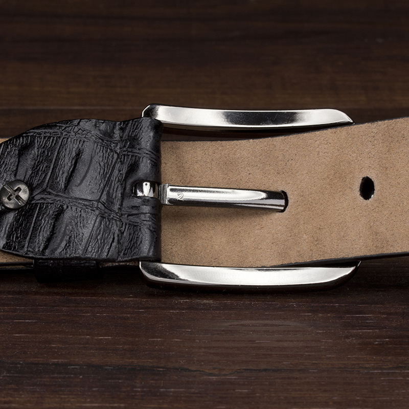 Neuer Hot Crocodile Selected Herrengürtel, Business Casual Gürtel, Nadelschnalle, echtes Leder, modischer und luxuriöser Herrengürtel_voghion.com