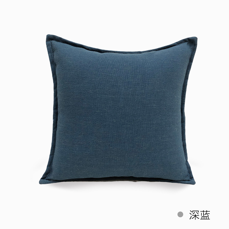 Foreign Trade Factory Direct Cross-border Solid Color Sofa Pillow Case, Polyester Hemp Pressed Edge, Creative Car Cushion for Model Room/Living Room