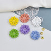 Fresh pendant flower-shaped, metal earrings, accessory, flowered