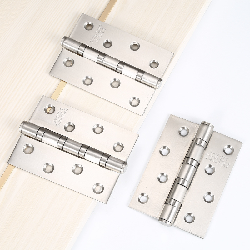 Bisagra plana de acero inoxidable de 4 pulgadas de bisagra puerta de madera de hojas sueltas de bronce engrosada bisagra plegable bisagra de silencio al por mayor