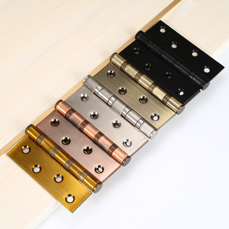 Bisagra plana de acero inoxidable de 4 pulgadas de bisagra puerta de madera de hojas sueltas de bronce engrosada bisagra plegable bisagra de silencio al por mayor