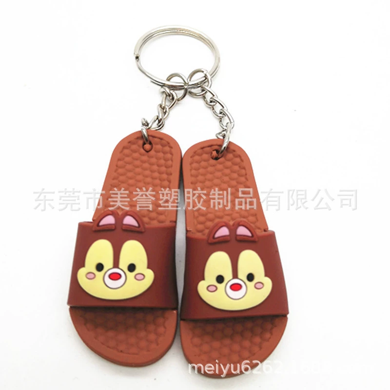 Cartoon slippers, small keychain, cute shoes, doll, USA, scale 1:4