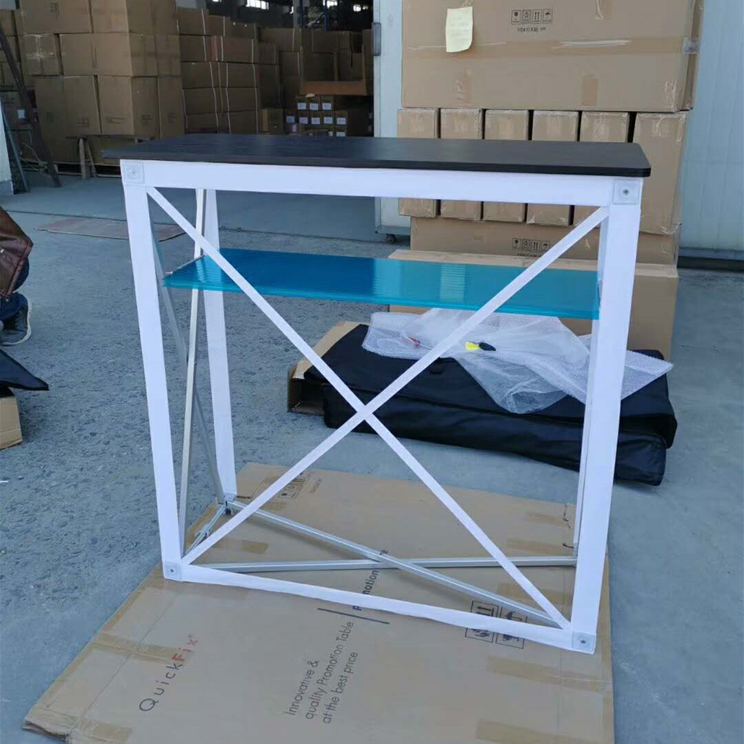 厂家便携式铝合金拉网促销台展览展会接待桌可折叠长方型