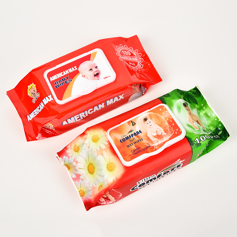 Toallitas húmedas desechables con tapa para mujer, desmaquillante de limpieza profunda, toallitas para bebés, 100 unidades, no irritantes, hidratantes.