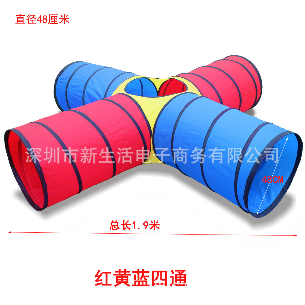 Transfronteriza Amazon Sunshine Rainbow Túnel de rastreo tubo kindergarten entrenamiento sensorial oruga bebé niños agujero de perforación