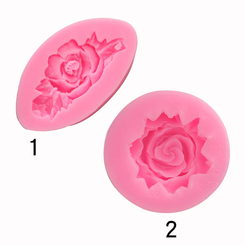 DIY Rosa pequeña flor forma de silicona suave cerámica flor molde de silicona pastel de chocolate molde de decoración para hornear