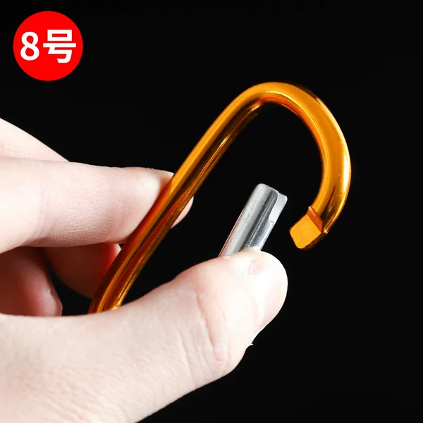 No. 8 aluminum alloy D-shaped mountaineering buckle outdoor travel backpack bag hanging buckle color special-shaped safety climbing hook