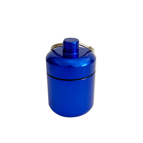 Stumpy and Fat Aluminum Medicine Cylinder, Sealed Metal Aluminum Can with Key Ring Coin Storage Earplug Aluminum Bottle