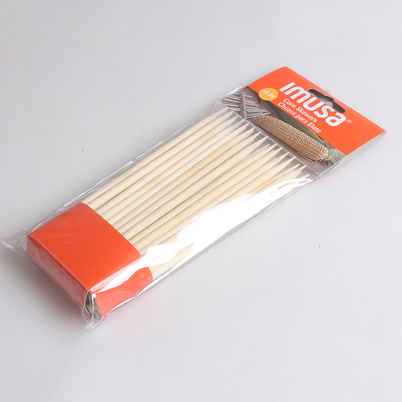 Fábrica directa BBQ barbacoa bambú palo protección ambiental pinchos aguja de carne Cordero palo barbacoa desechable ensacado pinchos
