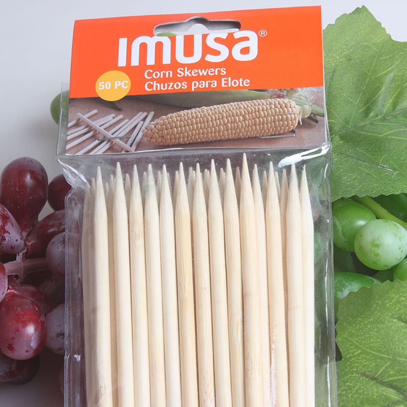 Fábrica directa BBQ barbacoa bambú palo protección ambiental pinchos aguja de carne Cordero palo barbacoa desechable ensacado pinchos