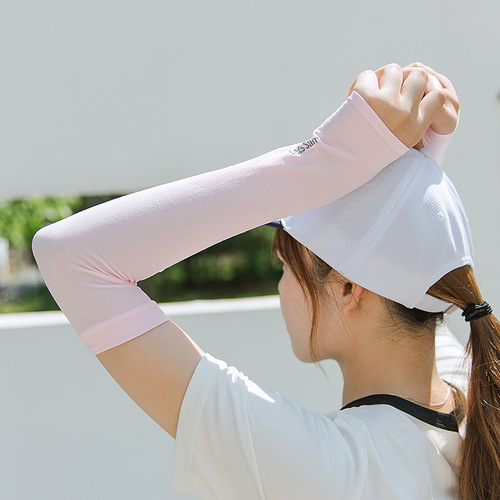 Summer new cool anti-UV solid color ice silk sun protection sleeves outdoor driving arm guards for men and women ice sleeves