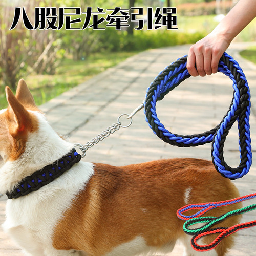 Nylon leash dog leash dog colorful braided pet leash large dog dog leash pet supplies wholesale