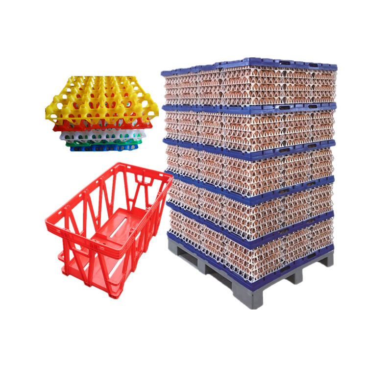 Dispositivo de almacenamiento de manipulación de transporte de huevos de pato bandeja de embalaje de bandeja de partición combinación de pila de soporte 30 Almacenamiento de bandeja de huevos