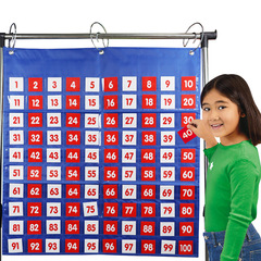 幼兒啟蒙數字掛袋 數數學習掛袋100數字卡袋 1-100 Pocket Chart