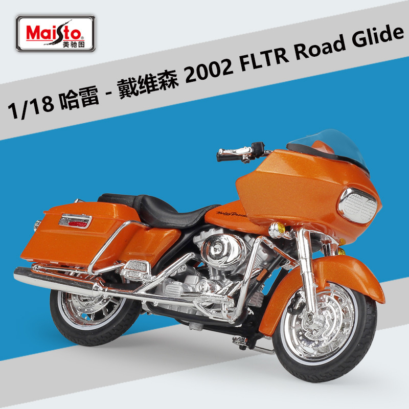Meichi Figure 1:18 Harley 2002 FLTR Road Glide Simulation Alloy Motorcycle Model with Base