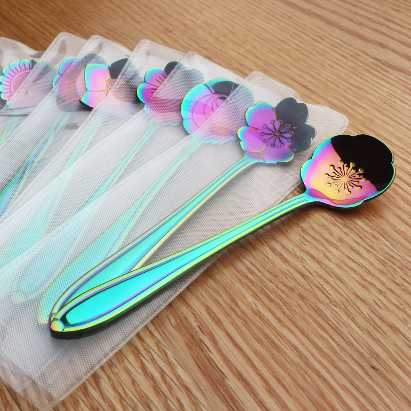 ステンレススプーン蜂蜜スプーン北欧葉スプーン木の葉スプーン攪拌スプーンコーヒースプーン結婚祝いspoon