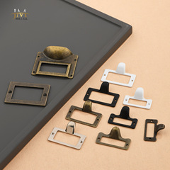Retro handle packaging box accessories antique alloy label frame business card holder Jingmao furniture hardware accessories