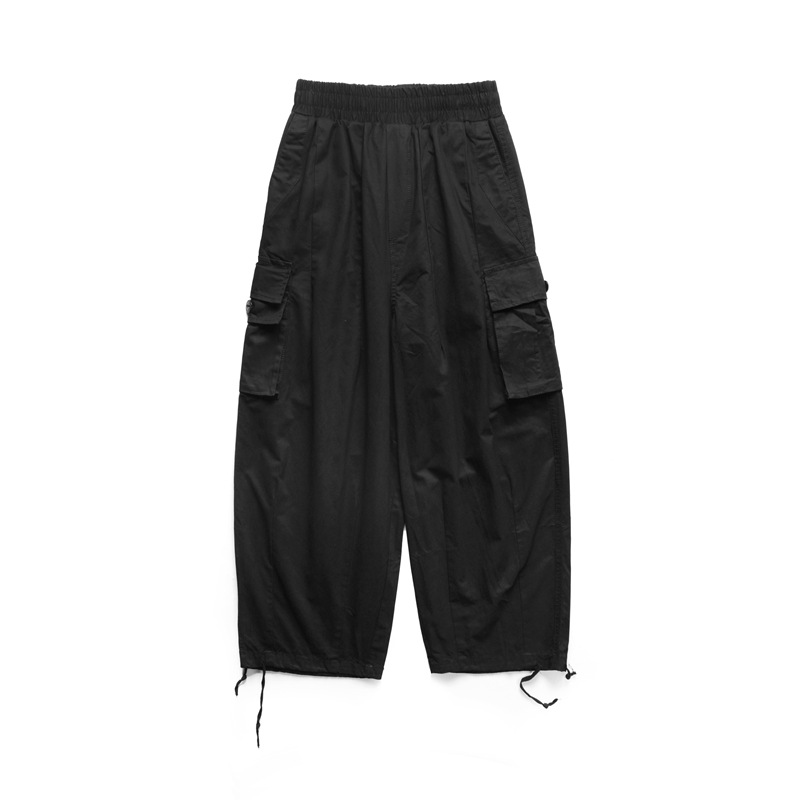 Loose Jogger Men Streetwear Cargo Trendy Brand Lazy Style Wide Leg Elastic Waist Casual Long Pants_voghion.com