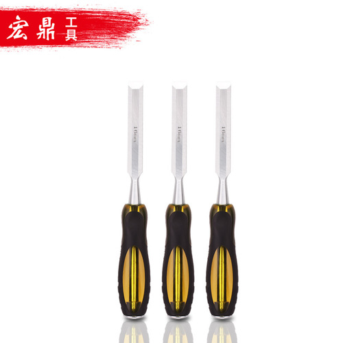 Hongding factory direct sales transparent two-color handle woodworking chisel carved chisel flat chisel woodworking tool wood chisel shovel chisel