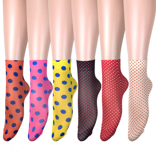 Summer cute sweet short stocking girl style multiple printed patterns wide mouth women's socks
