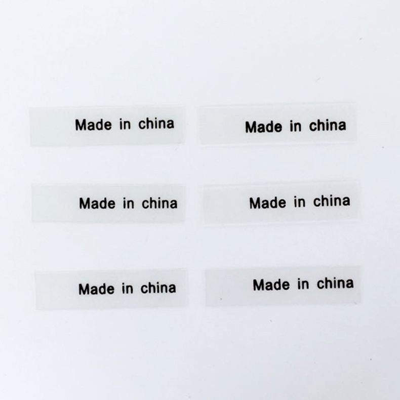 Factory spot production silicone Mark transparent TPU production landmark Made in china wash mark Made in china