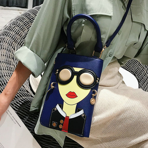 Small bag for women  new Korean style fashion cartoon beauty mobile phone bag trendy personality single shoulder portable crossbody bag