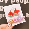 Children's fruit hair accessory, set, hairgrip, bangs, hairpins, Korean style