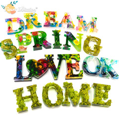 26-Piece English Alphabet Silicone Resin Droplet Mold DIY Mirror Polished Crystal Resin Decorative Craft Creative Stand Hanger