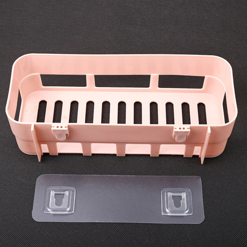 Factory sales punch-free transparent strong traceless patch wall-mounted bathroom shelf accessories kitchen mother-in-law buckle hook