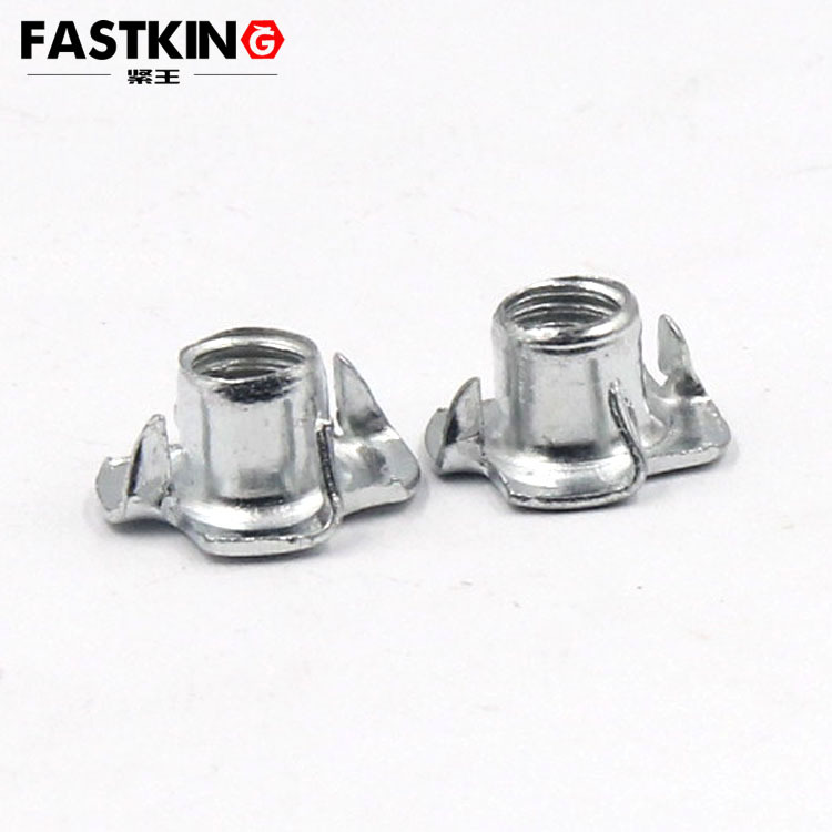 紧王镀锌四爪螺母钉木板螺母 M4M5M6M8 镶嵌家具螺帽